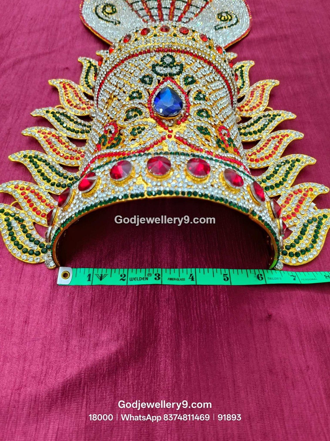 Durga Stone Jwala Half Crown Featuring Blue Stone Accents View 2
