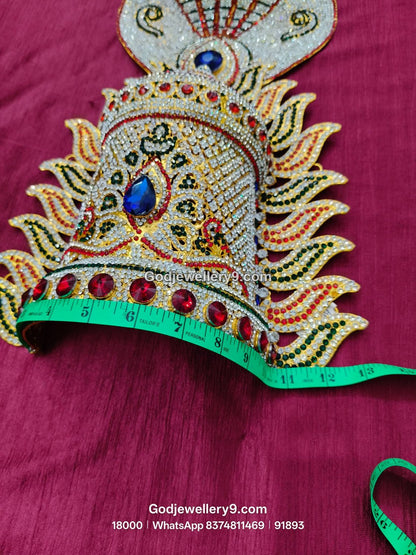 Durga Stone Jwala Half Crown Featuring Blue Stone Accents View 3