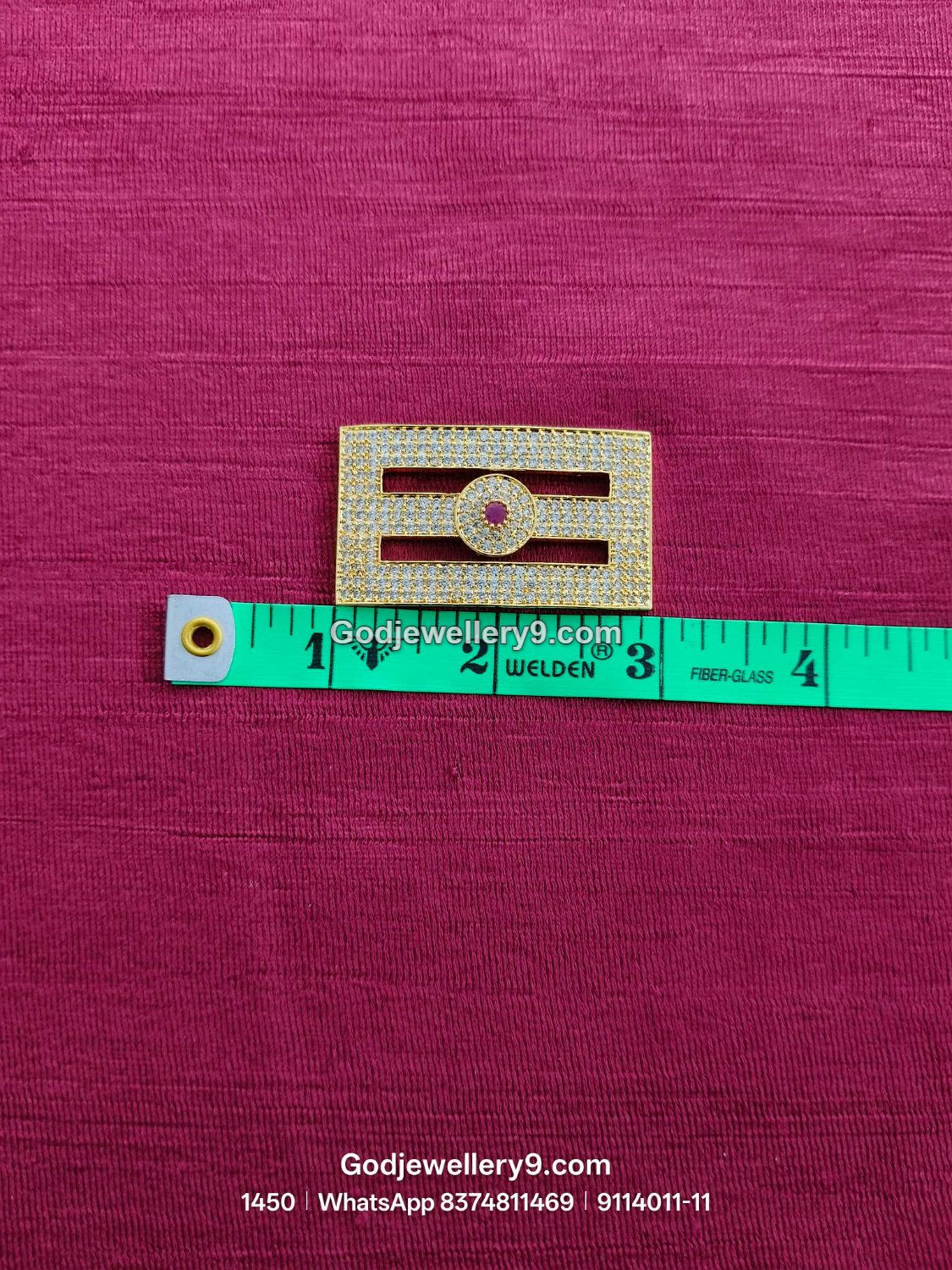 Large Shiva Tilak / Naamam with Full Stone Face and Round Center for Shiva idol forehead alankaram - front view - SKU 9114011