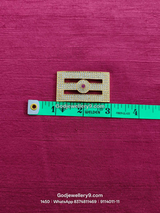 Large Shiva Tilak / Naamam with Full Stone Face and Round Center for Shiva idol forehead alankaram - front view - SKU 9114011