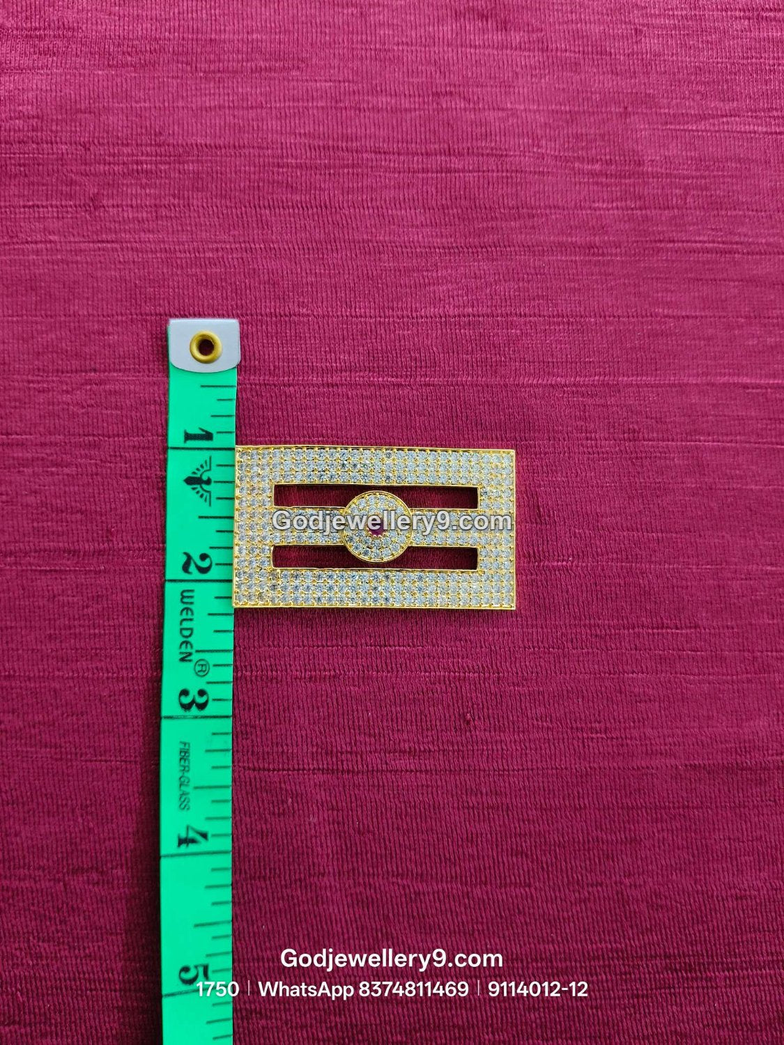 Large Shiva Tilak / Naamam with Gold Border and Round Red Center for Shiva idol forehead alankaram - detail view - SKU 9114012