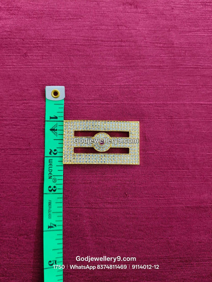 Large Shiva Tilak / Naamam with Gold Border and Round Red Center for Shiva idol forehead alankaram - detail view - SKU 9114012