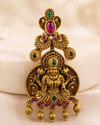 gold-plated ruby and emerald earrings stone setting, ear-chain or earring construction, and gold-plated finish – view 4