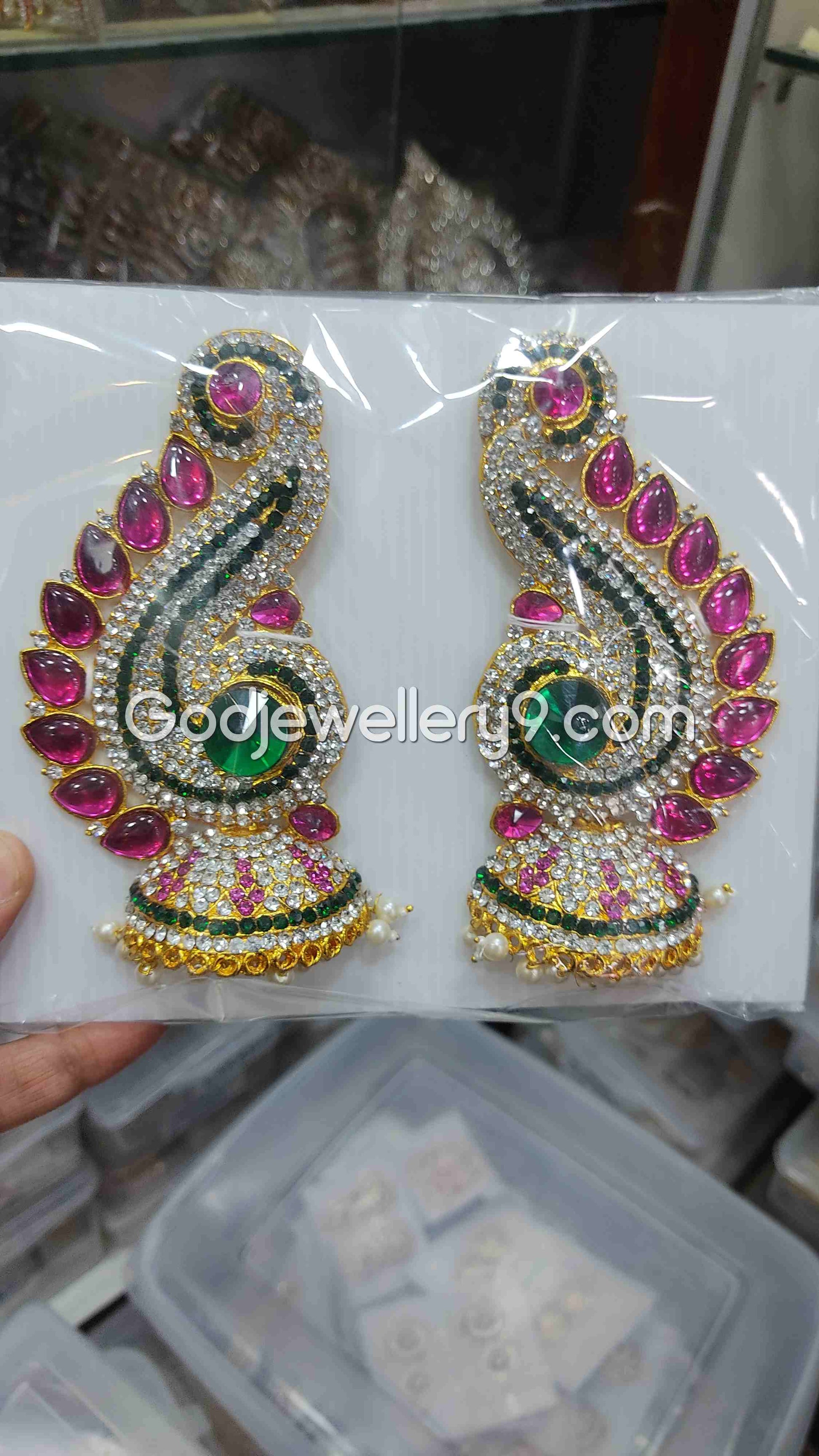 karna Pathakam For God Amman Deity Earrings G28 Godjewellery9