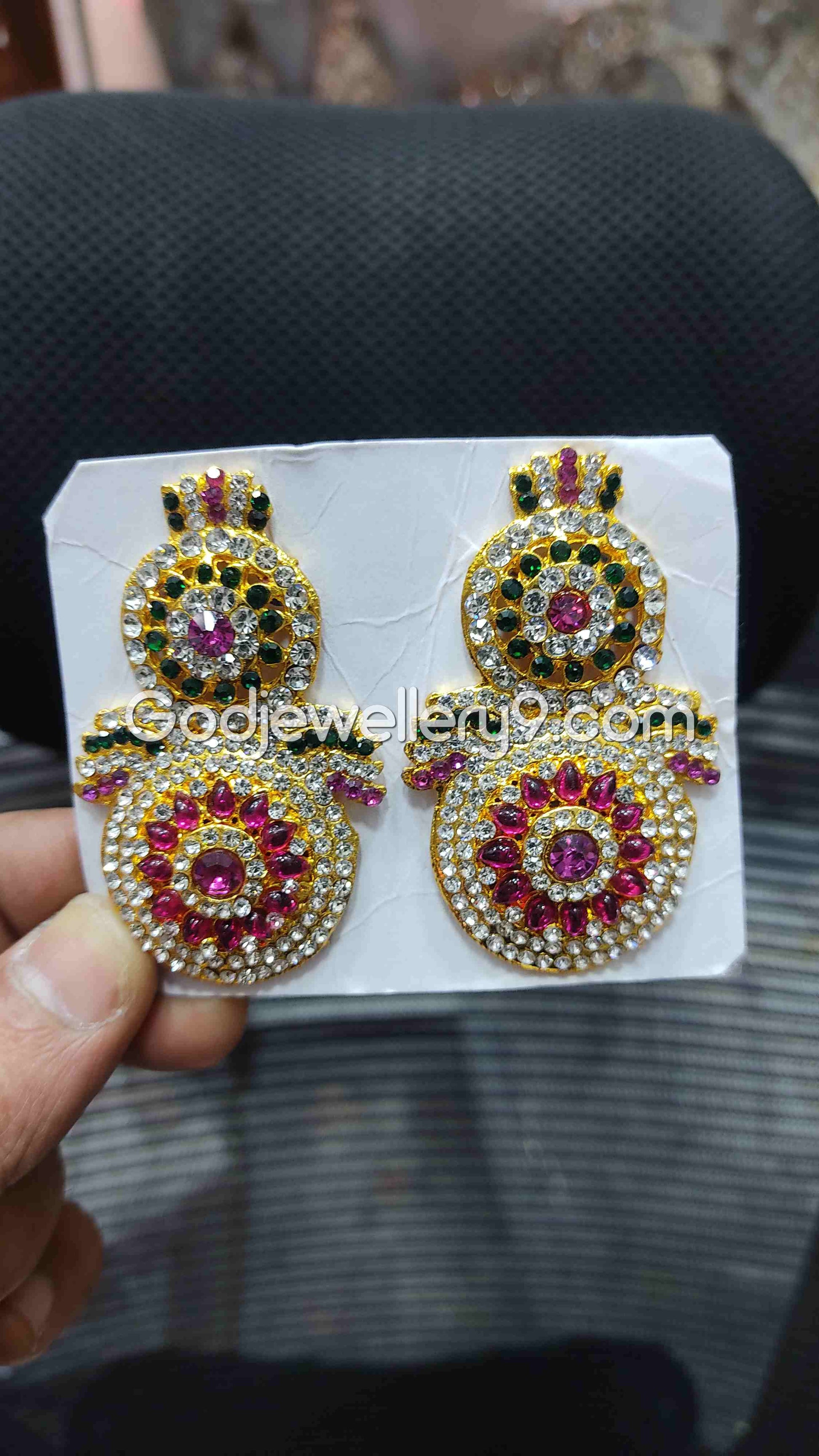 karna Pathakam Multicolor Earrings For Amman God Deity G12 Godjewellery9