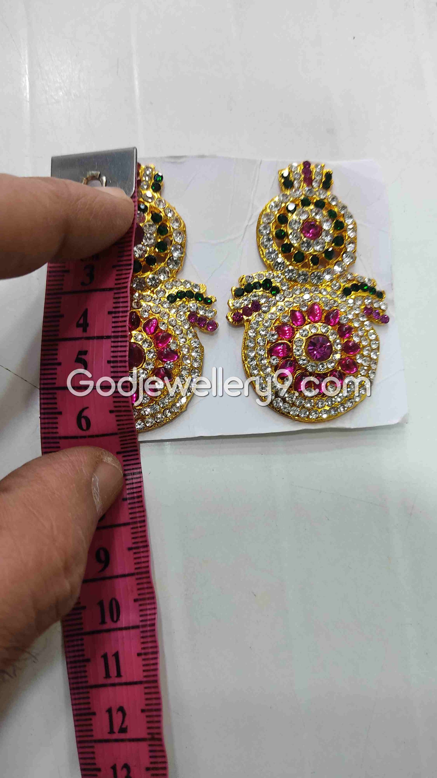 karna Pathakam Multicolor Earrings For Amman God Deity G12 Godjewellery9 1
