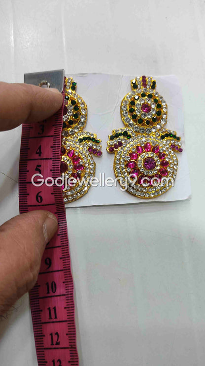 karna Pathakam Multicolor Earrings For Amman God Deity G12 Godjewellery9 1