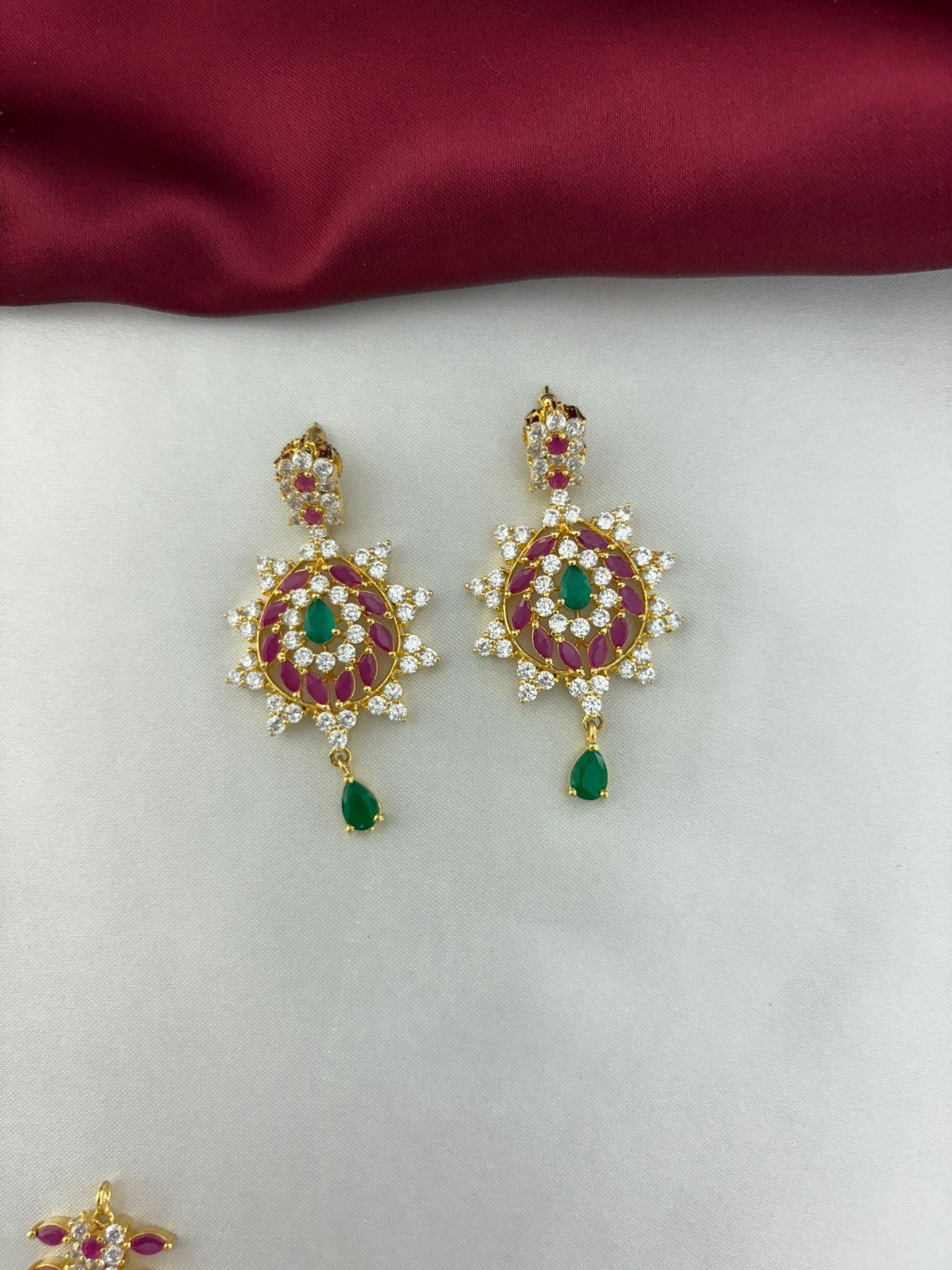 Modern Art Multi-Color AD Geometric Earrings - Close Up Detail – view 2